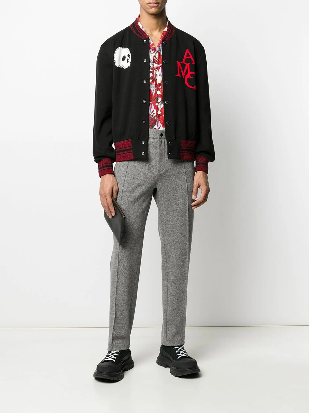 Alexander McQueen Skull intarsia bomber jacket 2 Alexander McQueen skull intarsia bomber jacket