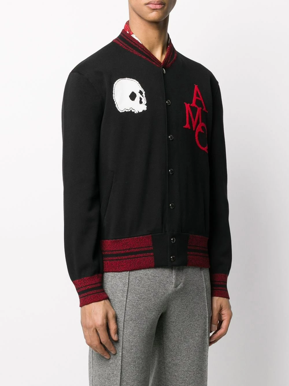 Alexander McQueen Skull intarsia bomber jacket 3 Alexander McQueen skull intarsia bomber jacket