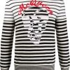 Alexander McQueen skulls and stripes crewneck jumper