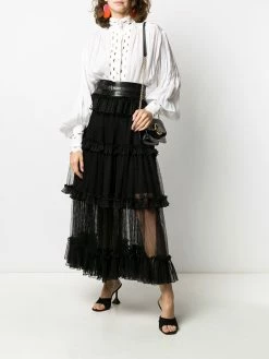 Alexander McQueen sheer panel tiered skirt