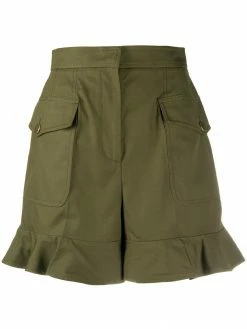 Alexander McQueen high-waisted ruffle hem shorts
