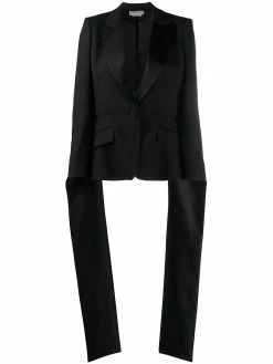 Alexander McQueen single-breasted drape blazer