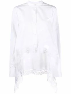 Alexander McQueen lace detail asymmetric shirt