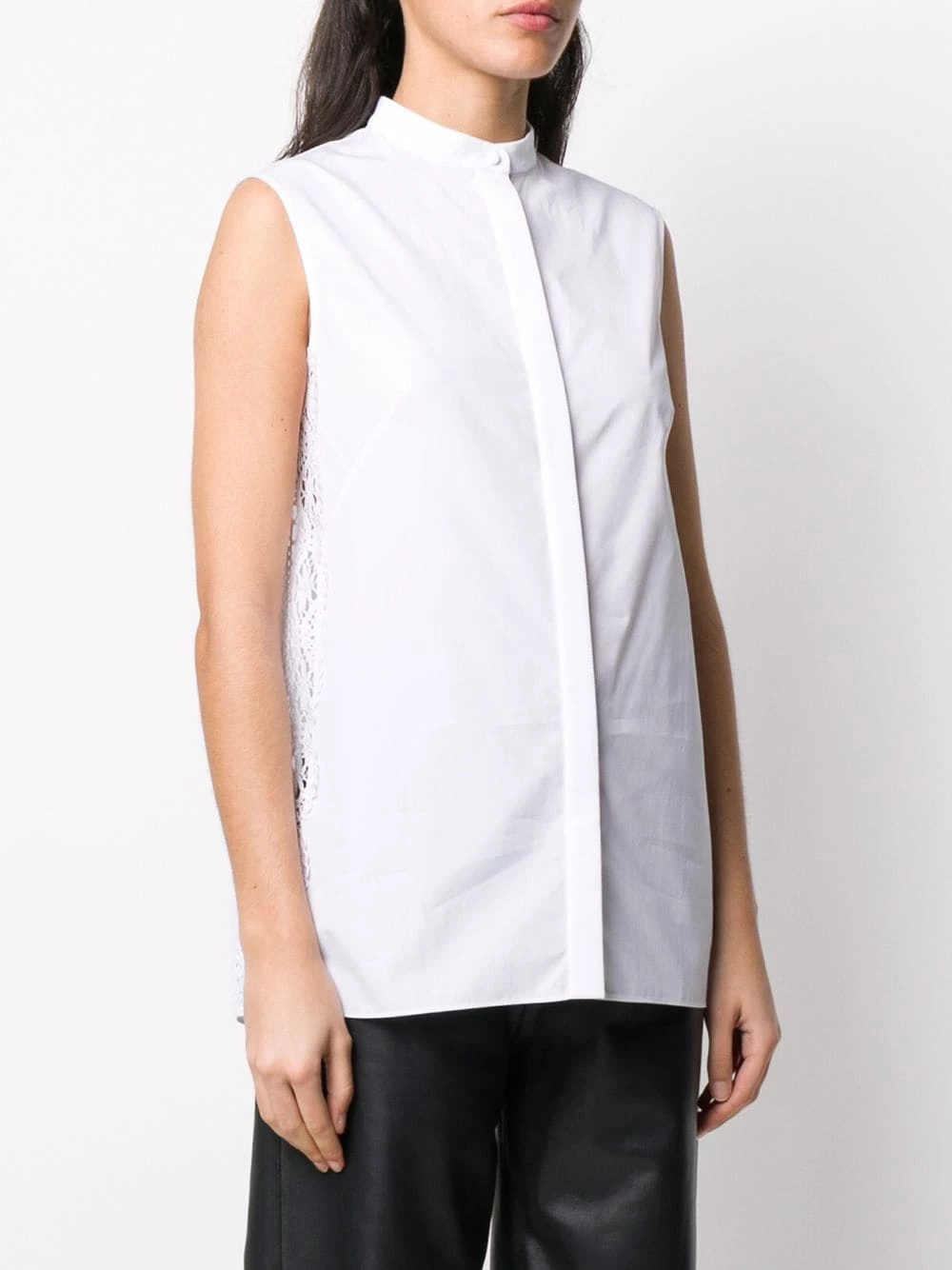 Alexander McQueen Lace inserts sleeveless shirt 3 Alexander McQueen lace inserts sleeveless shirt