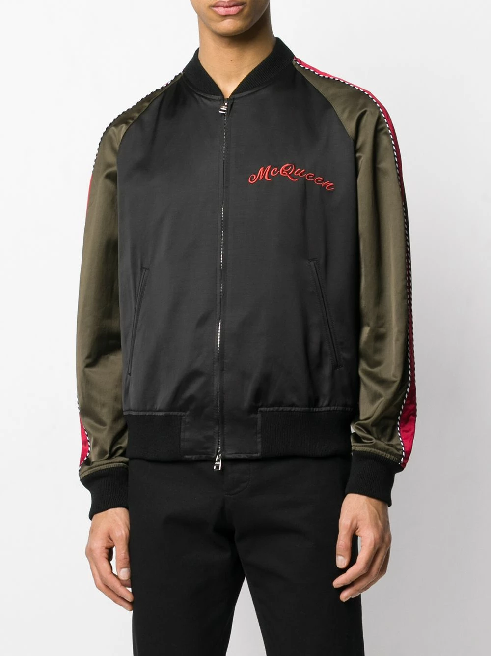 Alexander McQueen Dragon embroidered bomber jacket 3 Alexander McQueen dragon-embroidered bomber jacket