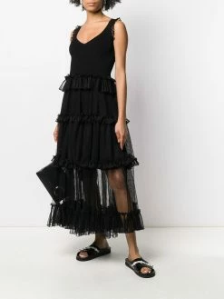 Alexander McQueen sheer frill sleeveless dress