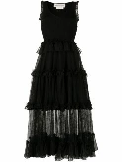Alexander McQueen sheer frill sleeveless dress