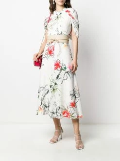 Alexander McQueen floral print gathered dress