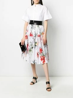 Alexander McQueen floral print midi skirt