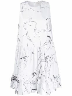 Alexander McQueen illustration printed dress