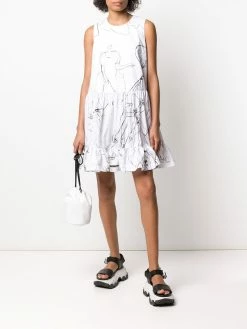 Alexander McQueen illustration printed dress