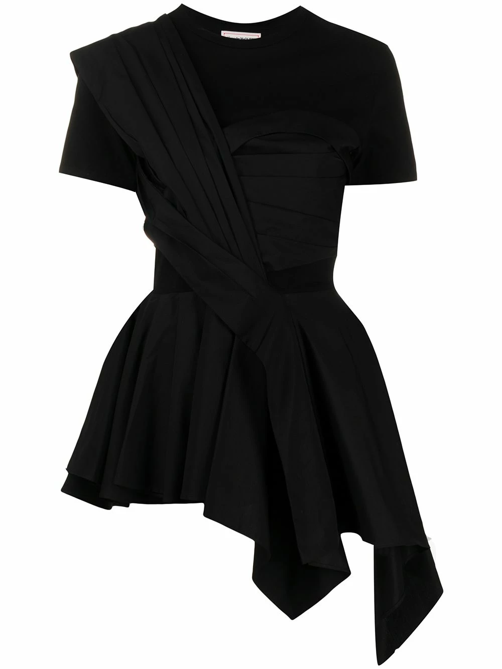 Alexander McQueen Peplum short sleeved T shirt 1 Alexander McQueen peplum short-sleeved T-shirt