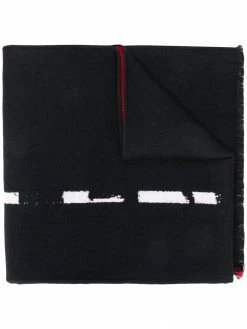 Alexander McQueen intarsia-knit graffiti-logo scarf