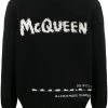 Alexander McQueen logo-intarsia crew-neck jumper