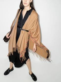Alexander McQueen Selvedge fringed wool cape