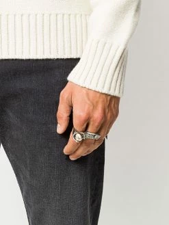 Alexander McQueen skull-motif two-finger ring