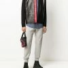 Alexander McQueen contrasting shoulders zipped jacket