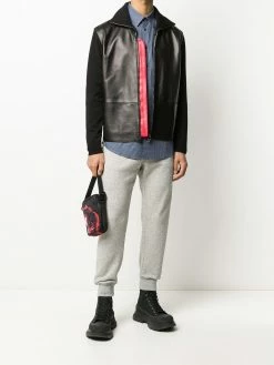 Alexander McQueen contrasting shoulders zipped jacket