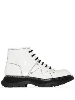 Alexander McQueen Tread lace-up leather boots