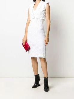 Alexander McQueen waistcoat-layered lace dress