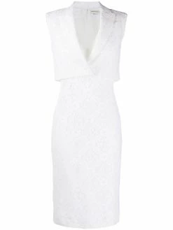 Alexander McQueen waistcoat-layered lace dress