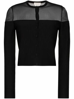 Alexander McQueen sheer-panelled fine-knit cardigan