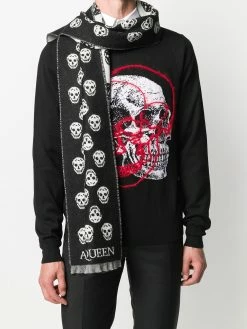 Alexander McQueen skull jacquard-woven scarf