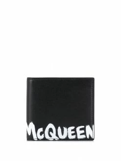 Alexander McQueen paint-effect logo wallet