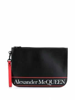 Alexander McQueen logo-print clutch