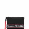 Alexander McQueen logo stripe zipped clutch