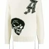 Alexander McQueen skull and logo crew neck jumper