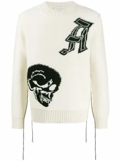 Alexander McQueen skull and logo crew neck jumper