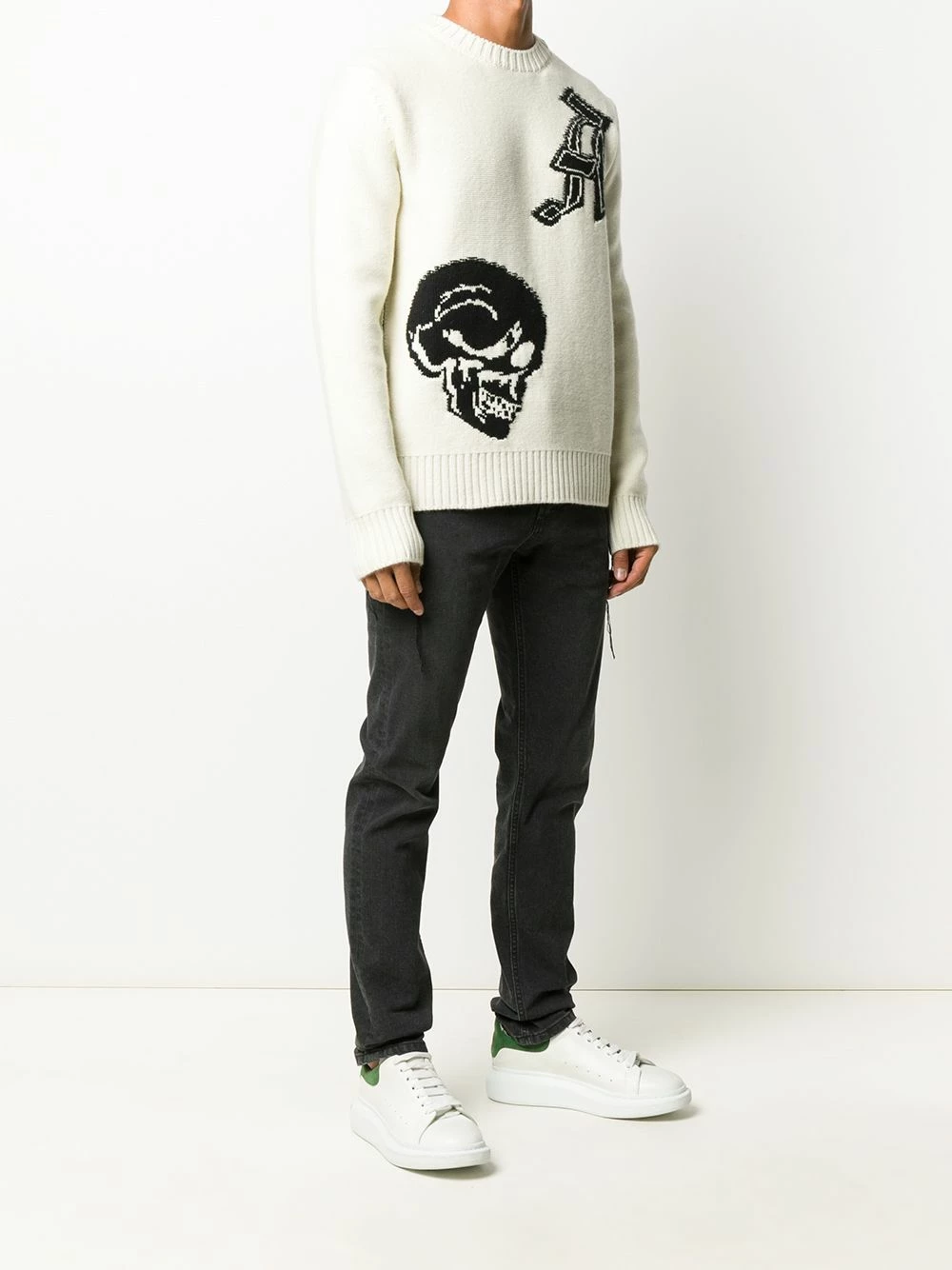 Alexander McQueen Skull and logo crew neck jumper 3 Alexander McQueen skull and logo crew neck jumper