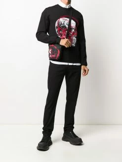 Alexander McQueen embroidered logo slim-fit jeans