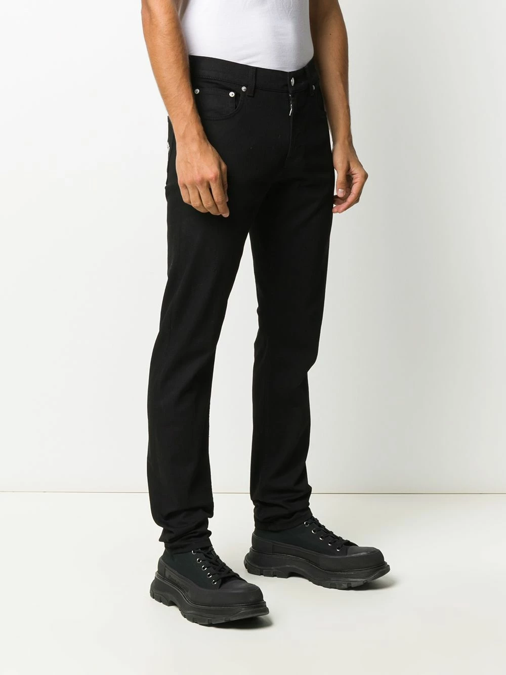 Alexander McQueen Embroidered logo slim fit jeans 3 Alexander McQueen embroidered logo slim-fit jeans