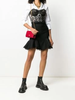 Alexander McQueen lace-trim ruffled skirt