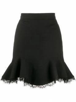 Alexander McQueen lace-trim ruffled skirt