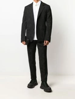 Alexander McQueen jacquard-woven single-breasted blazer