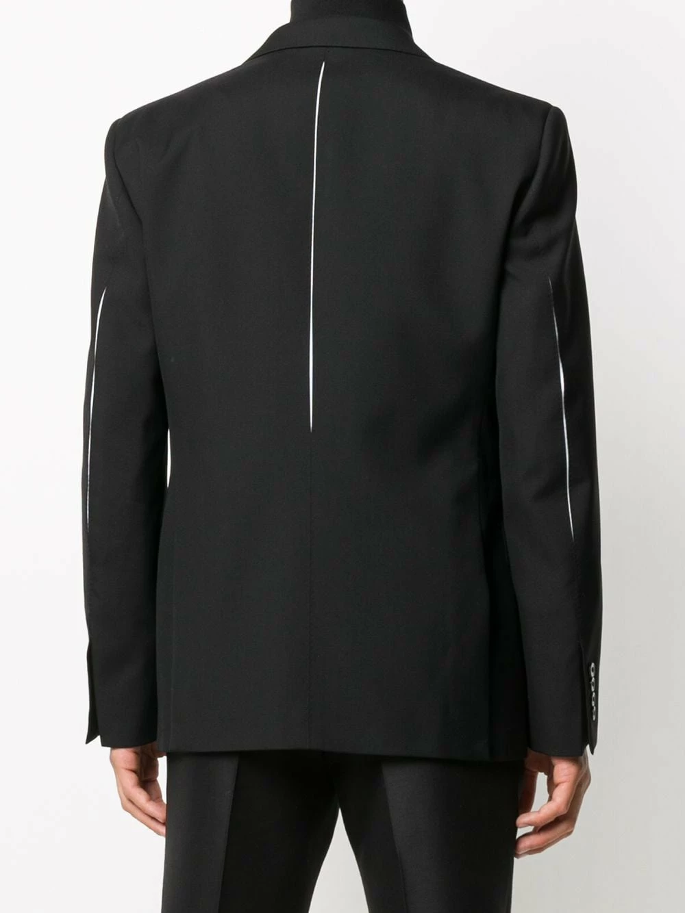 Alexander McQueen Contrasting slits single breasted blazer 4 Alexander McQueen contrasting slits single-breasted blazer