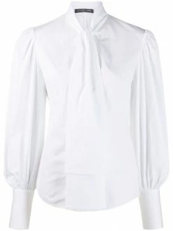 Alexander McQueen tie-neck cotton blouse