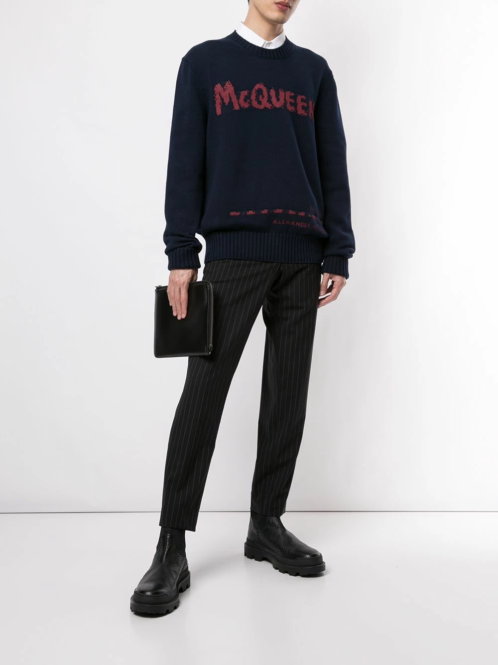 Alexander McQueen Jacquard logo jumper 2 Alexander McQueen jacquard-logo jumper