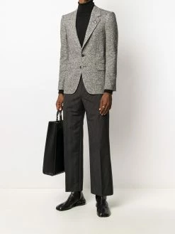 Alexander McQueen brooch-embellished single-breasted blazer