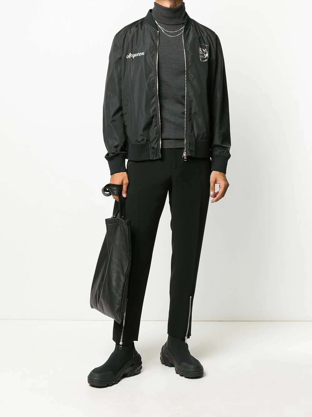 Alexander McQueen Zip detail straight leg trousers 2 Alexander McQueen zip-detail straight-leg trousers
