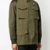 Alexander McQueen hooded logo patch military jacket