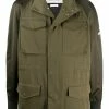 Alexander McQueen hooded logo patch military jacket