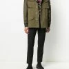 Alexander McQueen hooded logo patch military jacket