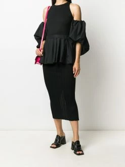 Alexander McQueen cold-shoulder peplum blouse