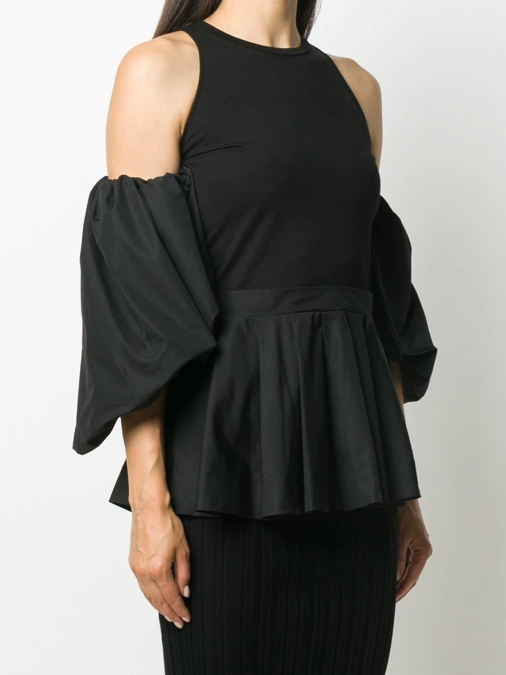 Alexander McQueen Cold shoulder peplum blouse 3 Alexander McQueen cold-shoulder peplum blouse