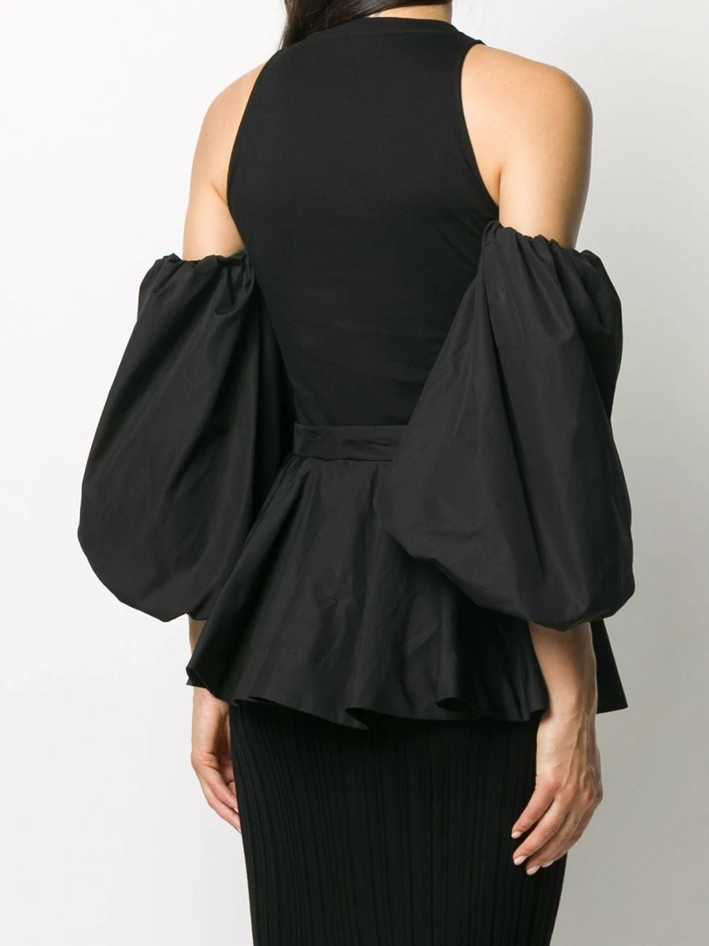 Alexander McQueen Cold shoulder peplum blouse 4 Alexander McQueen cold-shoulder peplum blouse