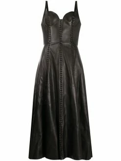 Alexander McQueen bustier top flared midi dress
